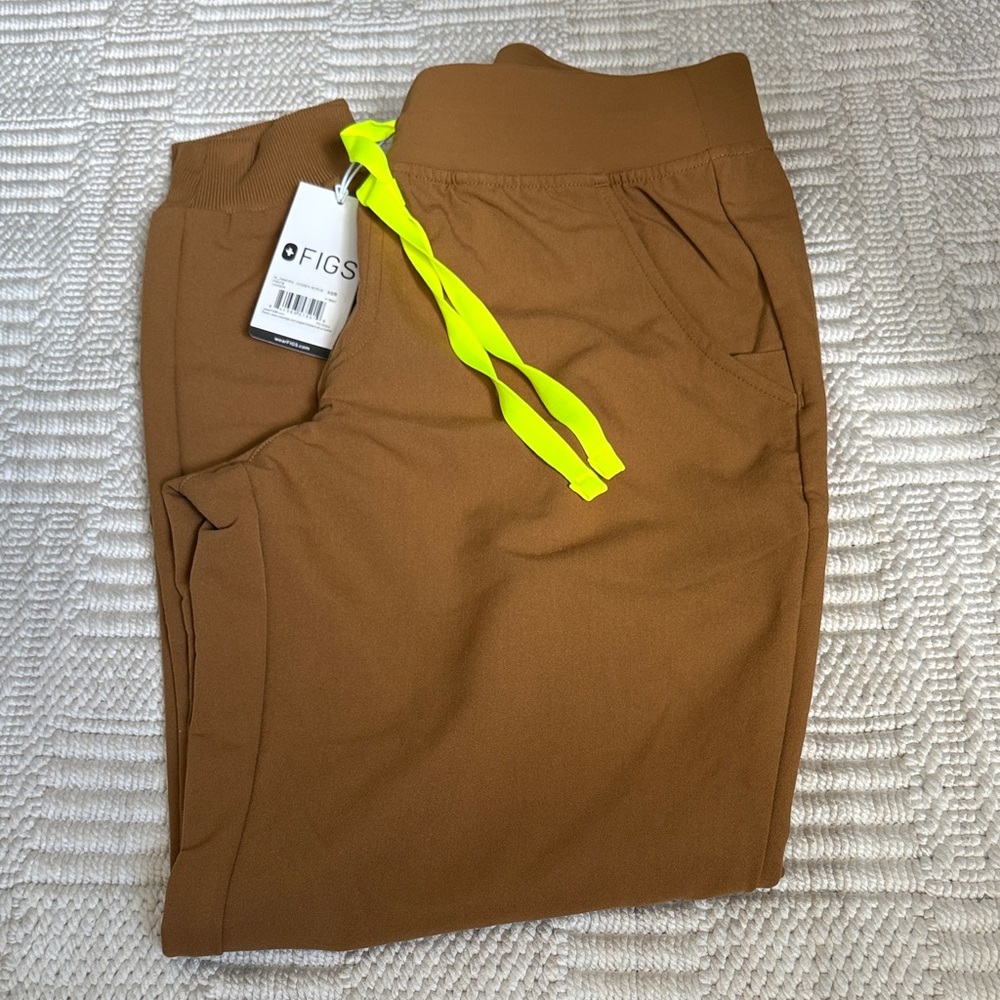 Figs Joggers with Neon Yellow Drawstring